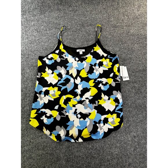 Bar III Women's Ssize Medium Navy  multi color  Sheer Lined Printed Scoop Neck C - Picture 6 of 8